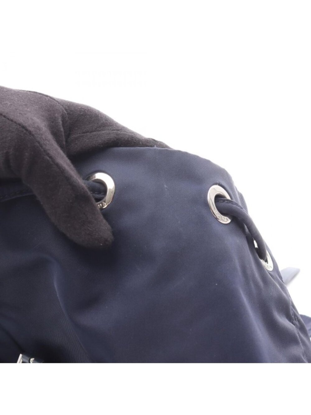 Prada Backpack Navy Nylon Saffiano Leather Triangle Logo - Picture 7 of 12